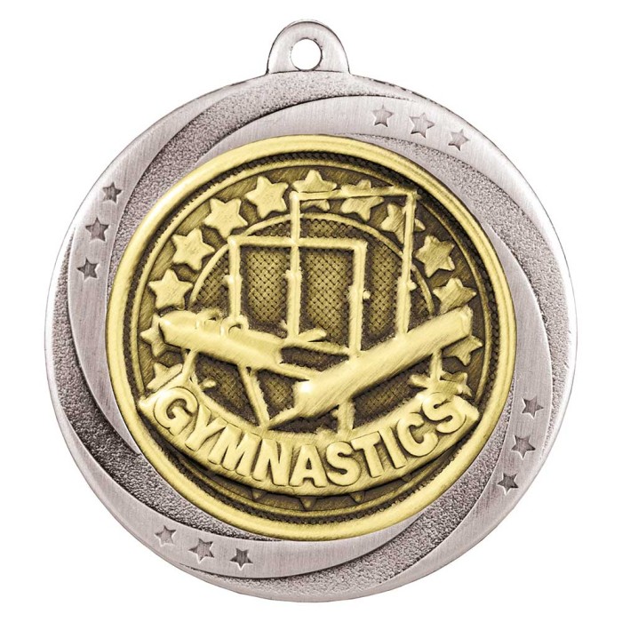 SUPERSTAR GYMNASTIC MEDAL 60MM  - SILVER